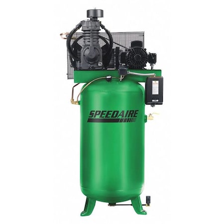 Speedaire Elec. Air Compressor, 2 Stage, 5HP, 16.6CFM, Tank Size: 80 gal. 35WC43