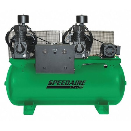 Speedaire Elec. Air Compressor, Duplex, 7.5HP, 49CFM 35WC63