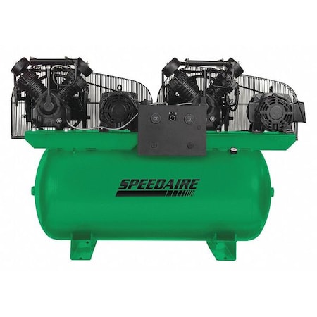Speedaire Elec. Air Compressor, Duplex, 10HP, 72CFM 35WC64