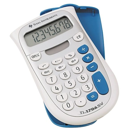 Texas Instruments Handheld Pocket Calculator, LCD, 8 Digit TEXTI1706SV