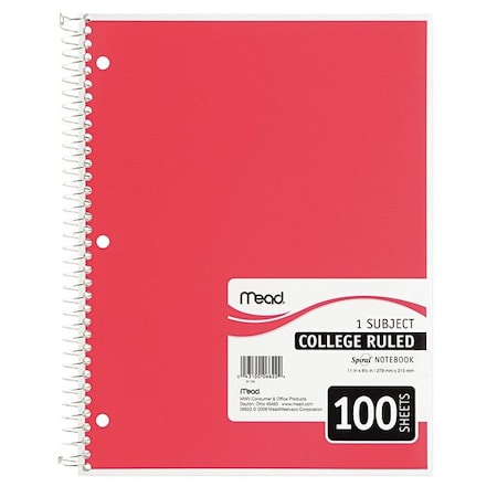 Mead 11 x 8-1/2" Spiral Bound Notebook MEA06622
