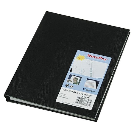 BLUELINE 9-1/4x7-1/4" Undated Daily Planner, Black REDA29C81