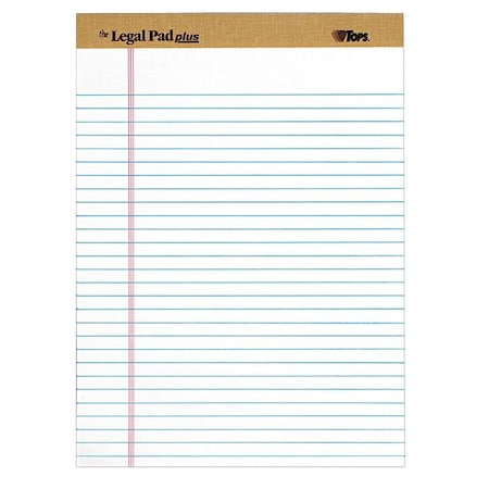 TOPS 8-1/2 x 11-3/4" Ruled Perforated Pad, Pk12 TOP71533