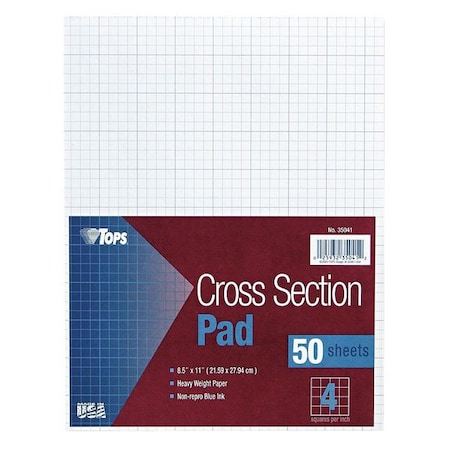 Tops 8-1/2 x 11" Quadrille Cross Section Pad, 50 Pg TOP35041