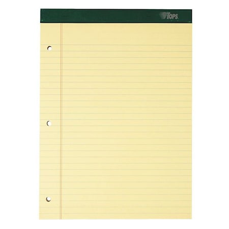 Tops 8-1/2 x 11-3/4" Canary Legal Ruled Pad, 100 Pg, Pk6 TOP63387