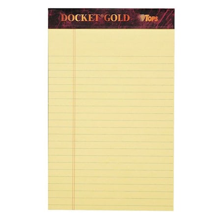 Tops 5 x 8" Canary Jr. Legal Ruled Perforated Pad, 50 Pg, Pk12 TOP63900