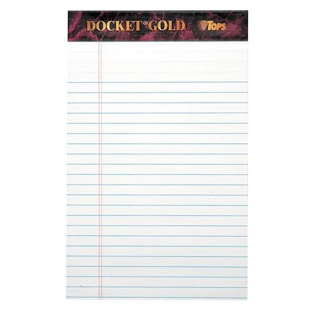 Tops 5 x 8" Jr. Legal Ruled Perforated Pad, Double-Stitched, 50 Pg, Pk12 TOP63910