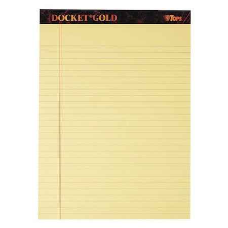 Tops 8-1/2 x 11-3/4" Canary Legal Ruled Perforated Pad, 50 Pg, Pk12 TOP63950
