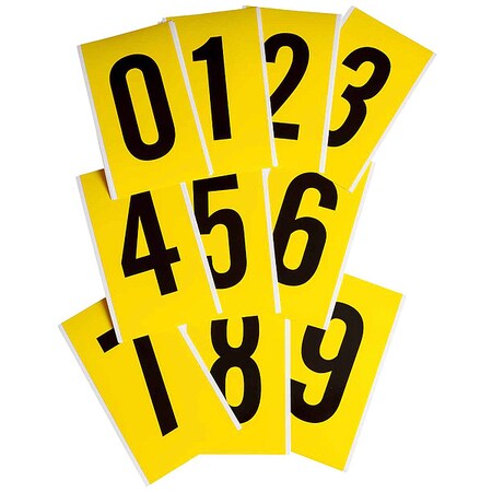 Brady Number Label Set, Vinyl, 9 in H, 5 in W 3470-# KIT