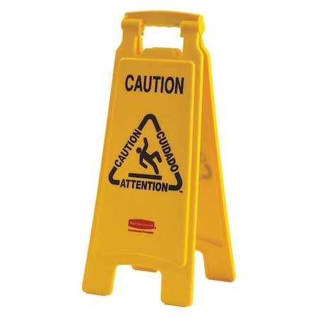 Brady Floor Stand Sign, 24 1/2 in H, 12 in W, Plastic, Rectangle, English, Spanish, 104810 104810