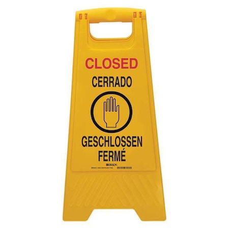 Brady Floor Sign, 24-1/2" H, 12" W, Plastic, Rectangle, English, 104811 104811