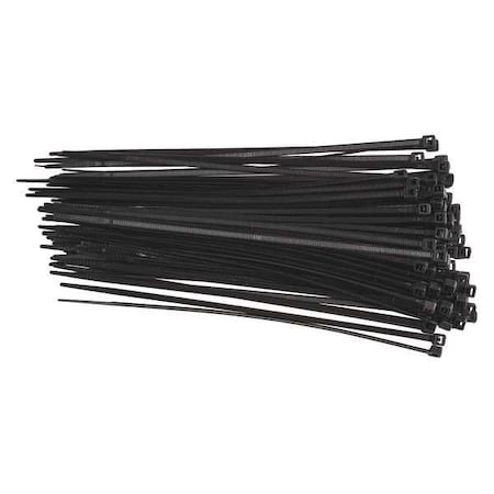 Brady Tie, Nylon, Black, 100 PK 98848