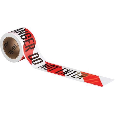 Zoro Select Barricade Tape, Danger Do Not Enter, Red, 3 in Wide x 200 ft Length, Polyethylene, 3 mil 102821