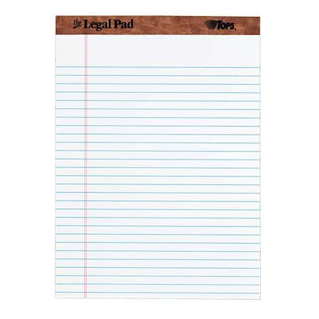 Tops The Legal Pad Ruled Perforated Pads, Wide/Legal Rule, (50) White 8.5 x 11.75 Sheets, PK12 TOP7533