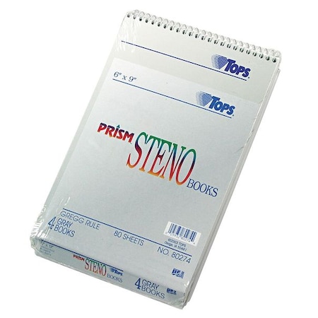 Tops 6 x 9" Prism(TM) Steno Notebook, Pk4 TOP80274