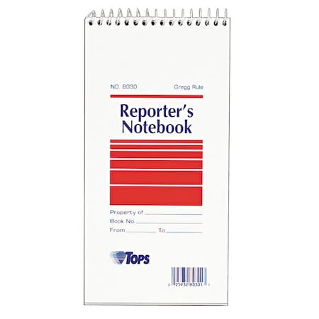 Tops 4 x 8" Reporters Notebook, Pk12 TOP8030