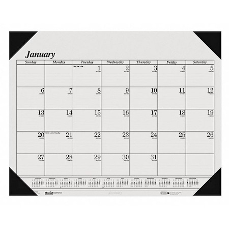 House Of Doolittle 22 x 17" One-Color Monthly Desk Pad Calendar, White HOD124