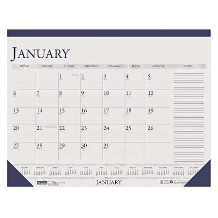 House Of Doolittle 22 x 17" Two-Color Monthly Desk Pad Calendar With Large Notes Section HOD164