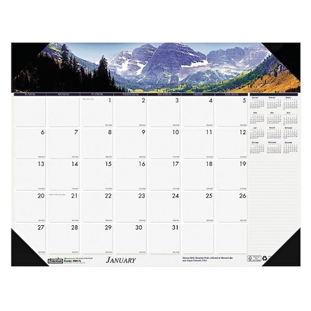 House Of Doolittle Earthscapes Recycled Monthly Desk Pad Calendar, Mountains Photos, 22 x 17, 12-Month(Jan-Dec): 2025 HOD176
