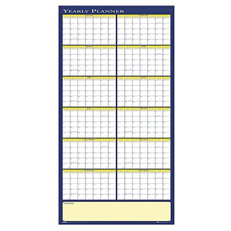 House Of Doolittle Yearly Wall Planner, Reversible, 60x26 In. HOD3974