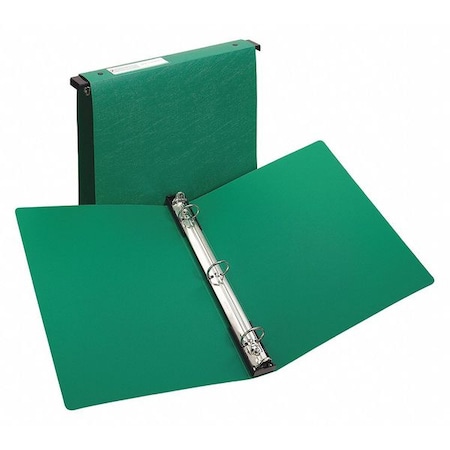 Zoro Select 1" Hanging Storage Round Binder, Green AVE14802