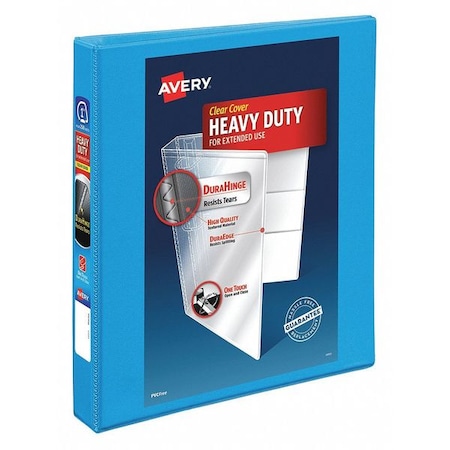 Zoro Select 1" Slant Ring Heavy Duty Binder, Light Blue AVE05301