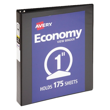 Zoro Select 1" Round Economy Binder, Black, 11 x 8.5 AVE05710