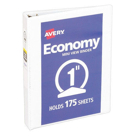 Zoro Select 1" Round Economy Binder, White, 11 x 8.5 AVE05806