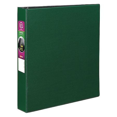 Zoro Select 1-1/2" Slant Ring Durable Binder, Green, 11 x 8.5 AVE27353