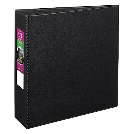 Zoro Select 3" Slant Ring Durable Binder, Black, 11 x 8.5 AVE27650