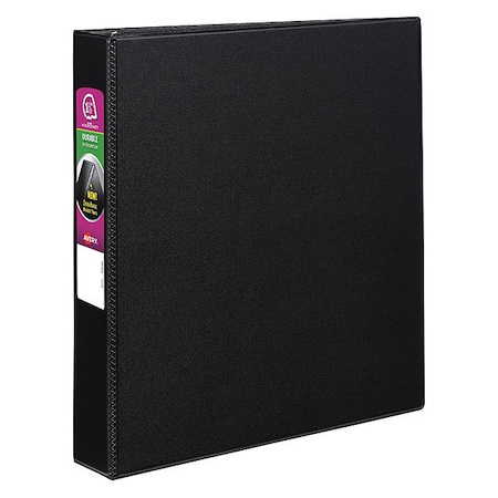 Zoro Select 1-1/2" Slant Ring Durable Binder, Black AVE27350