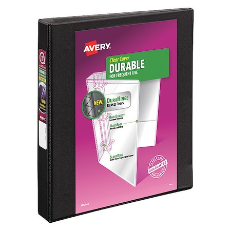 Zoro Select 1" Slant Ring Durable Binder, Black AVE17011
