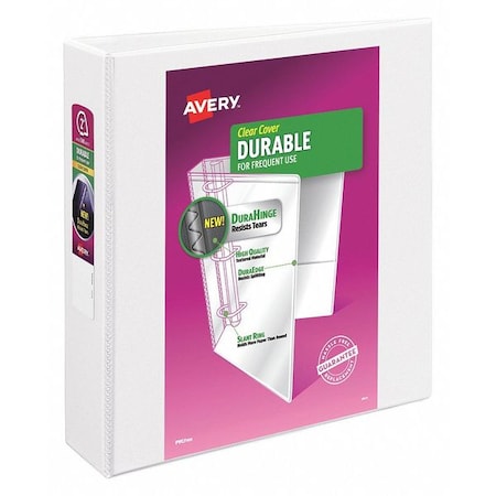 Zoro Select 2" Slant Ring Durable Binder, White AVE17032