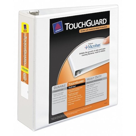 Avery Antimicrobial Binders, Slant, 3 in., White AVE17144