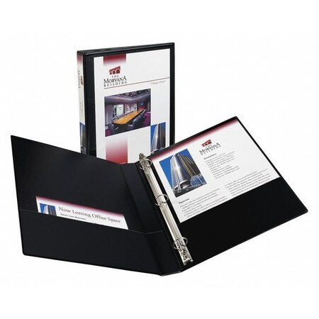 Avery Economy Binder, Round, 1 in., View, Black AVE19600