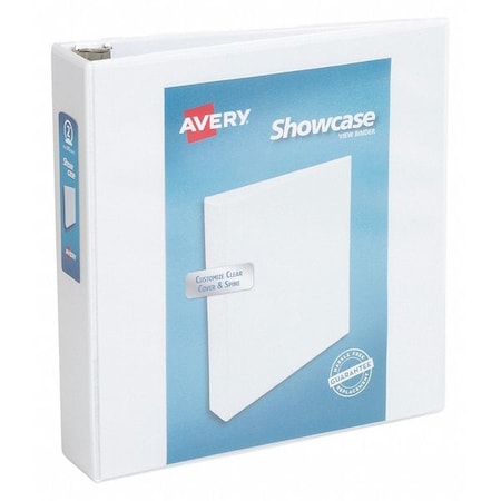Zoro Select 2" Showcase Economy Binder, Round Ring, White AVE19701