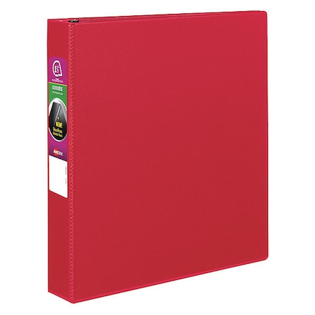 Zoro Select 1-1/2" Slant Ring Durable Binder, Red AVE27202