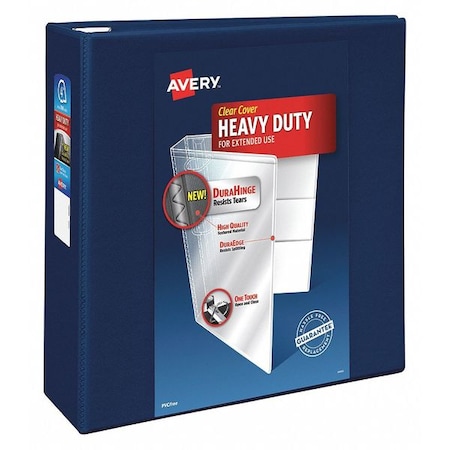Zoro Select 4" D-Ring Binder, Heavy Duty, Navy Blue AVE79804