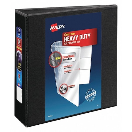 Zoro Select 3" D-Ring Binder, Heavy Duty, Black AVE79693