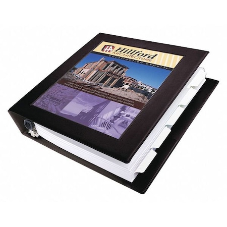 Zoro Select 1-1/2" D-Ring Framed View Binder, Heavy Duty, Black AVE68058