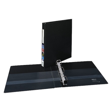 Zoro Select 1" D-Ring Binder, Heavy Duty, Black AVE79990