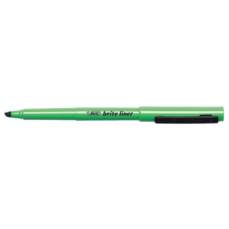 Bic Highlighter, Fluorescent Green, PK12 BICBL11GN