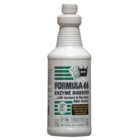 Werth Sanitary Supply Formula 66 Bio-Based Enzyme, 1 qt, PK12 100210