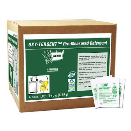 Werth Sanitary Supply Laundry Detergent, 150 ct Box, Powder, Citrus, White 1101461