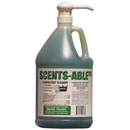 Werth Sanitary Supply Cleaner and Disinfectant, 1 gal. Bottle, Unscented, 4 PK 3000