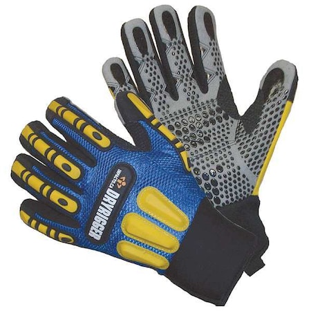 Impacto Impact Gloves, 3XL, Blue/Blk/Gray/Yllw, PR WGCOOLRIGGXXXL