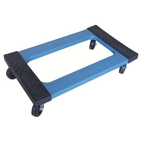 Zoro Select Dolly, Raised Ends, 30 inL x 18 inW, Blue 35YM03