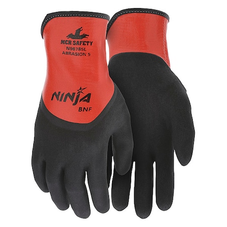 Mcr Safety Coated Gloves, Foam Nitrile, Flat Dip, 4-Mar, Not Tested Abrasion Level, Gray, XL (10) 1 PR N96785XL
