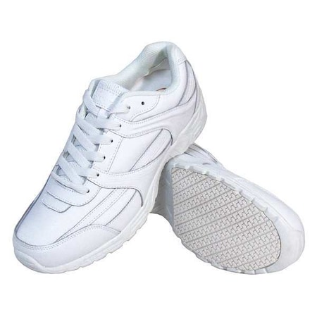 Genuine Grip Women's Athletic Shoe, 9.5 M, Leather, 4 in Height, White 1115-9.5M