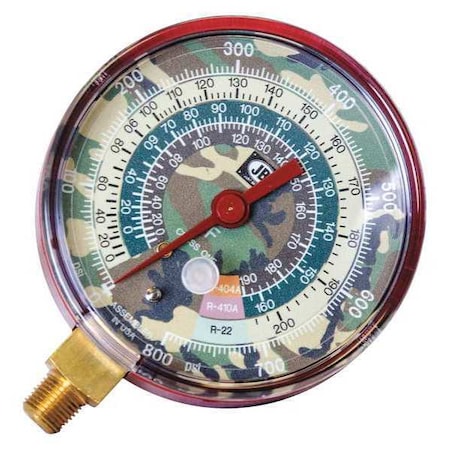 Jb Industries Gauge, 3-1/8In Dia, High Side, Camo, 800 psi M2-925CM